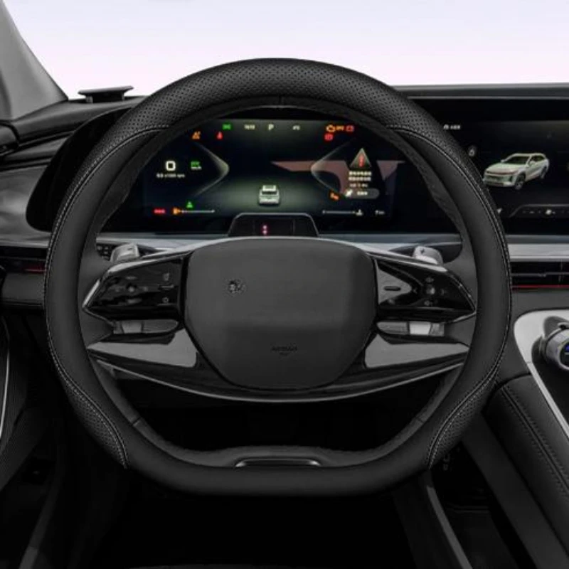 Anti Slip Protection Steering Wheel Suitable for EXEED TXL Free Hand-sewn Tricolor Leather Steering Wheel Cover