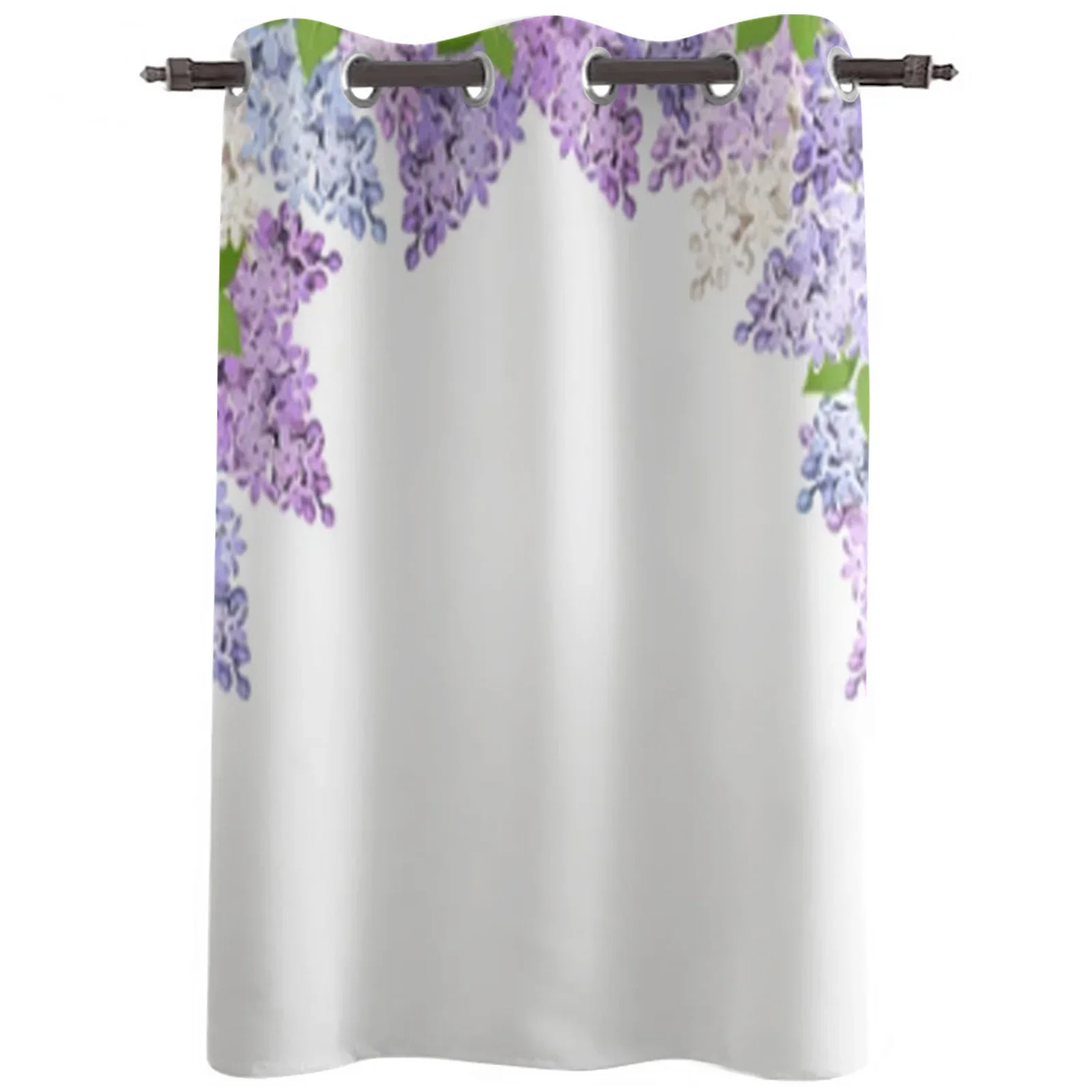 Purple And Blue Lilac Flowers Window Curtain For Living Room Bedroom Decoration Curtains Luxury Kitchen Valance Curtains