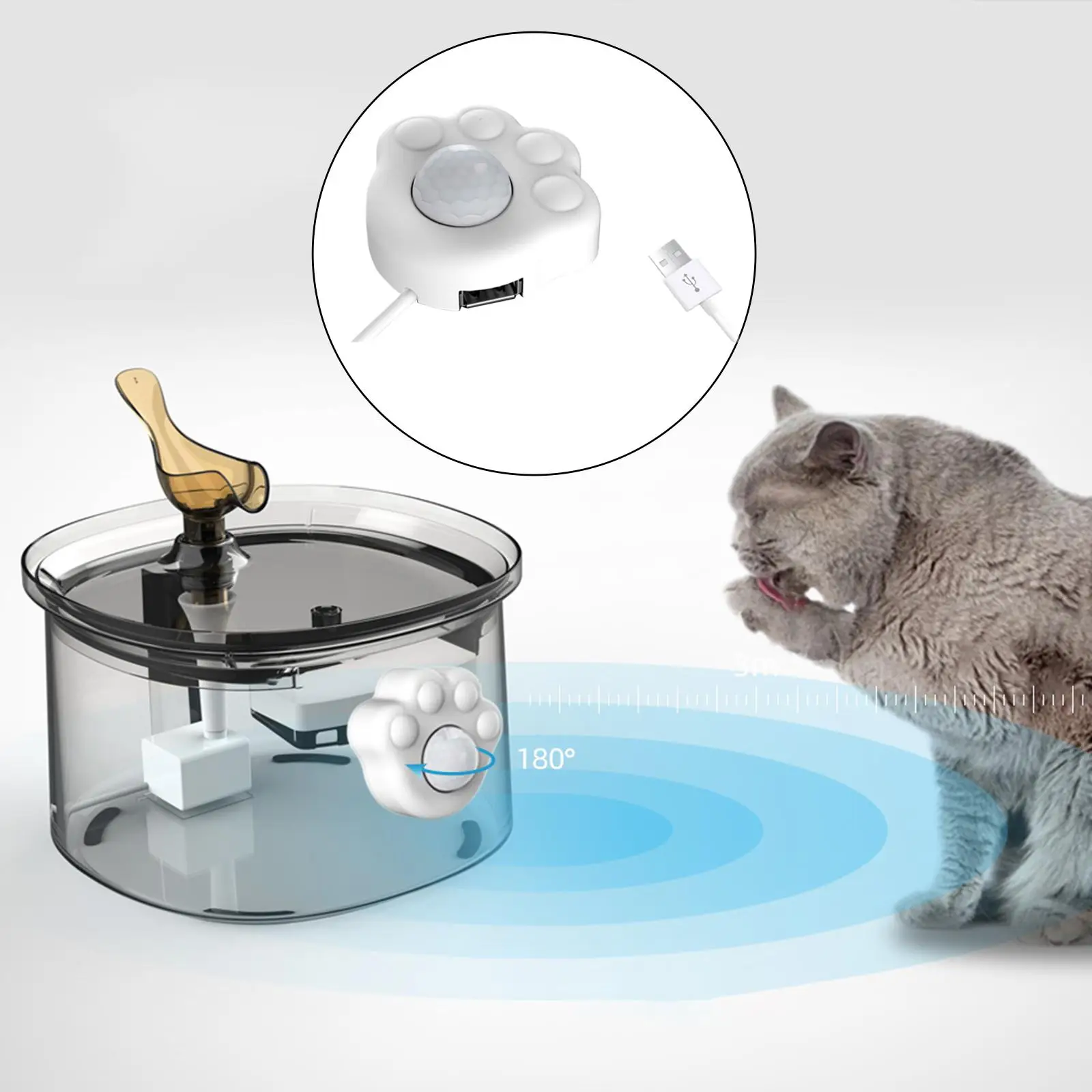 Smart Motion Sensor for Automatic Cat Water Fountain External Infrared Sensor for Pet Water Dispenser