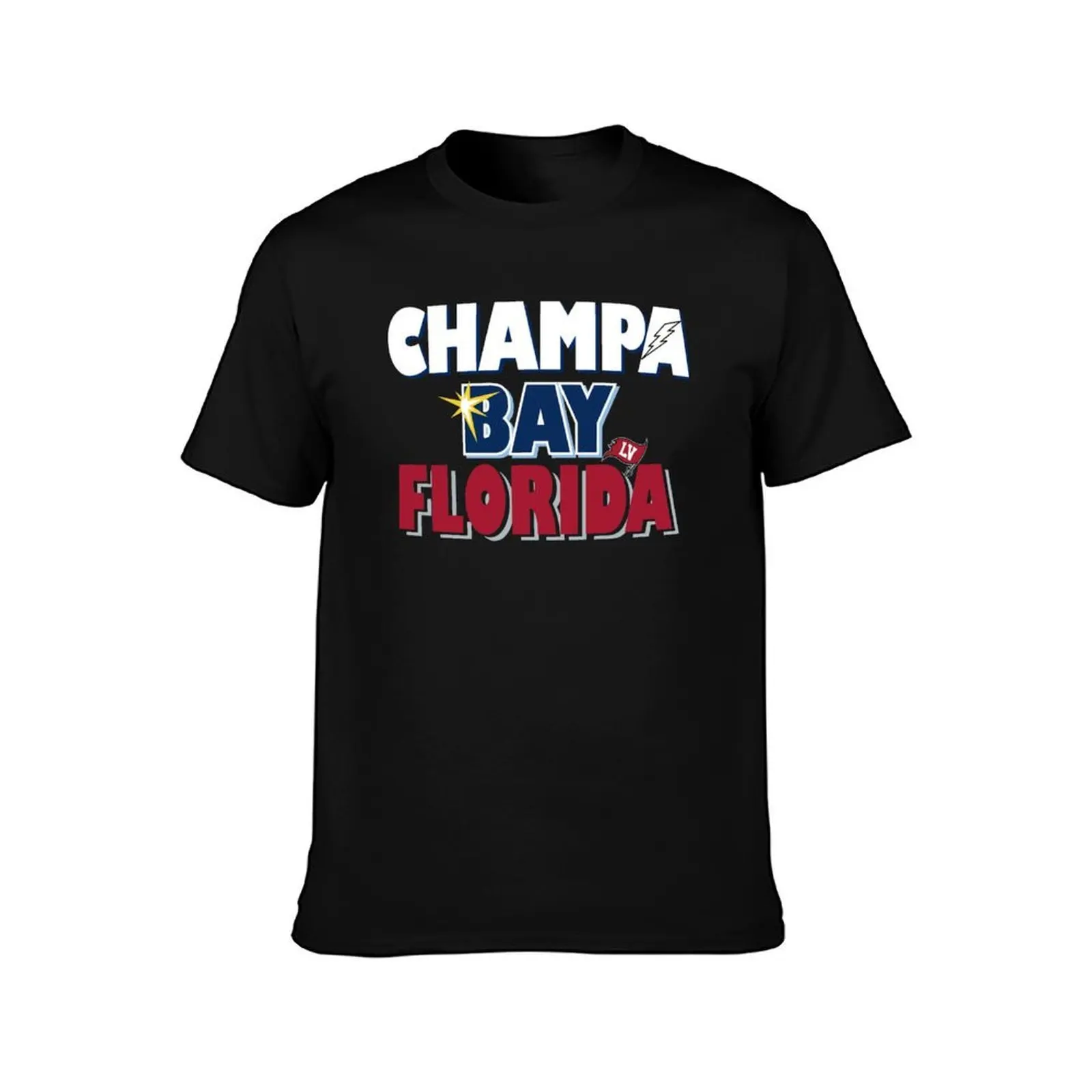 CHAMPA BAY FLORIDA T-Shirt, Summer Casual Cotton Tee, Oversized Streetwear Tops, Vintage Graphic Print, Loose Fit Short Sleeve