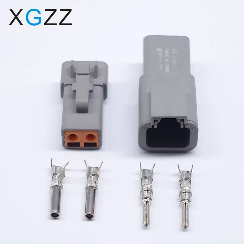 Deutsch DTP szare 2-pinowe męskie żeńskie wodoodporne złącze elektryczne DTP06-2S DTP04-2P