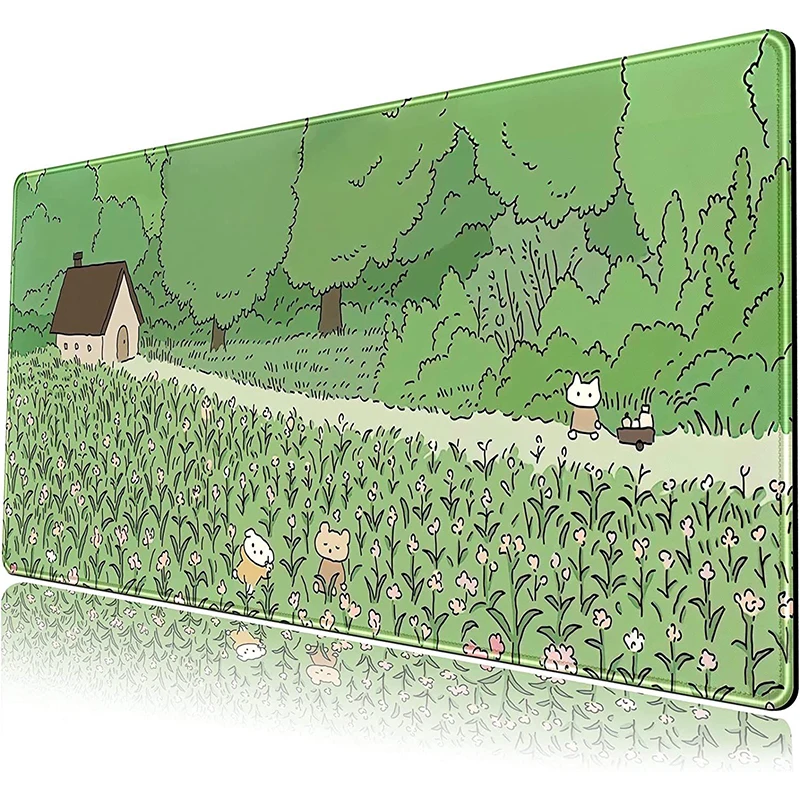 

Xxl Mousepad Green Plant Desk Mat Computer Gamer Tablet Soft Nature Rubber Anime Gaming Keyboard Mouse Pad Laptop Mice Deskmat