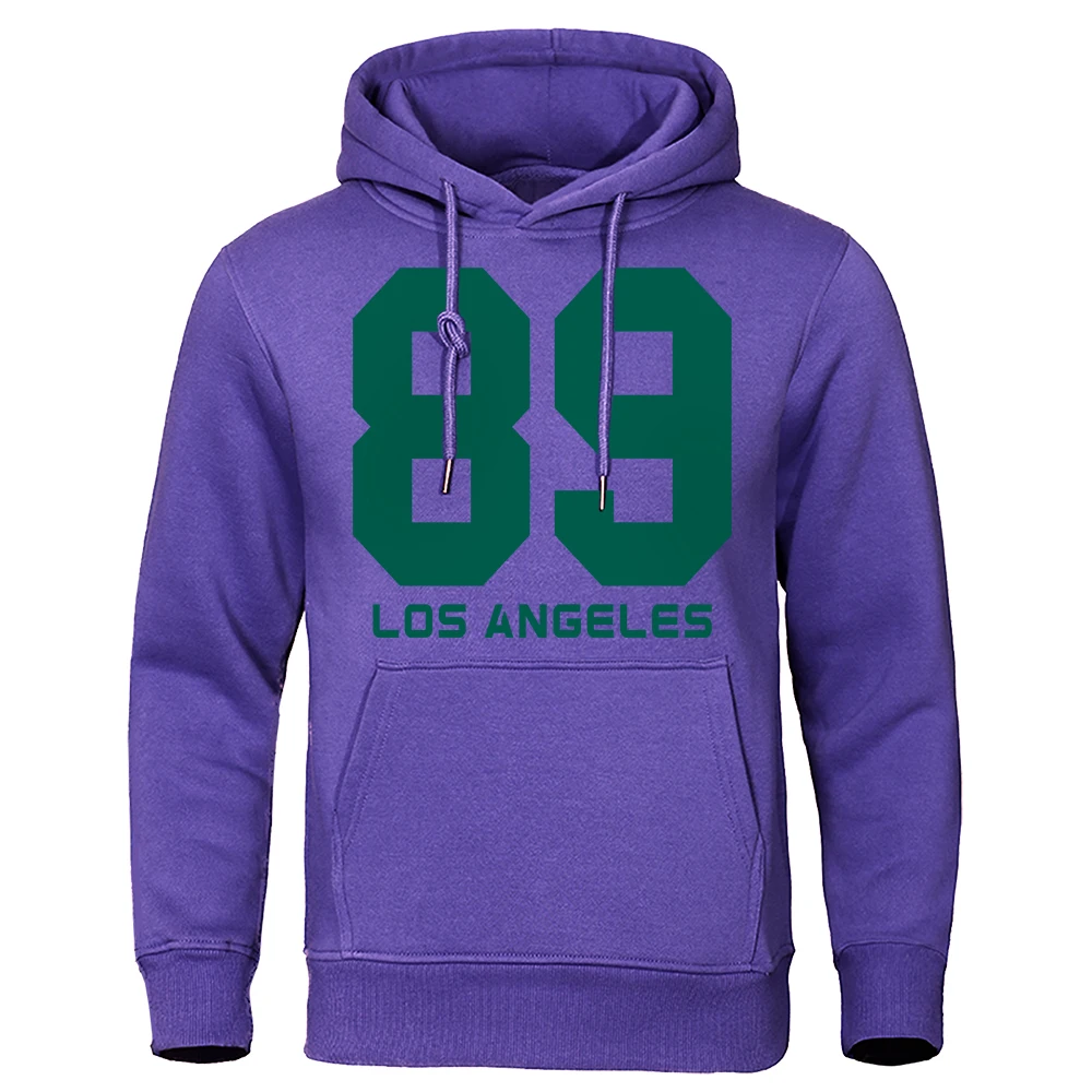 Hip Hop Street 89 Los Angeles Printing Hoodies Mens Pocket Autumn Hooded Crewneck Loose Oversizedstreetwear Fleece Warm Hoody