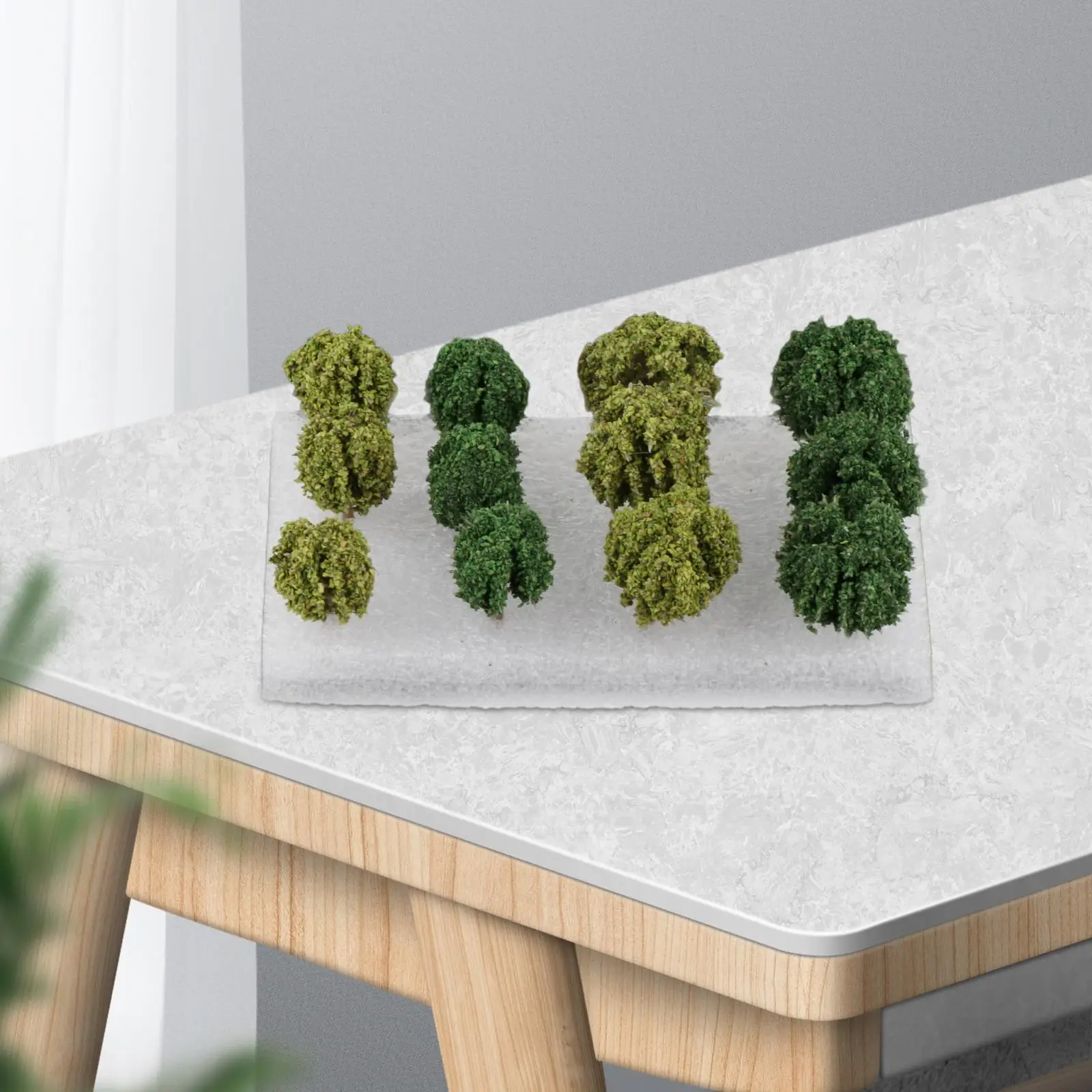 12x Modelbomen Lay-Out Ornamenten Rekwisieten Miniatuurbomen Architectuur Bomen Voor Sprookjes Tuinscène Diy Projecten Aanleg Spoorweg