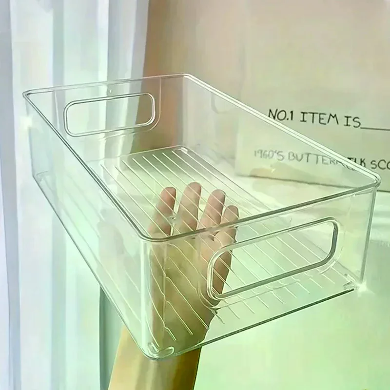 Acrylic Storage Box Desktop Cosmetics Transparent Plastic Box Dormitory Household Facial Mask Skin Box Refrigerator Storage Box
