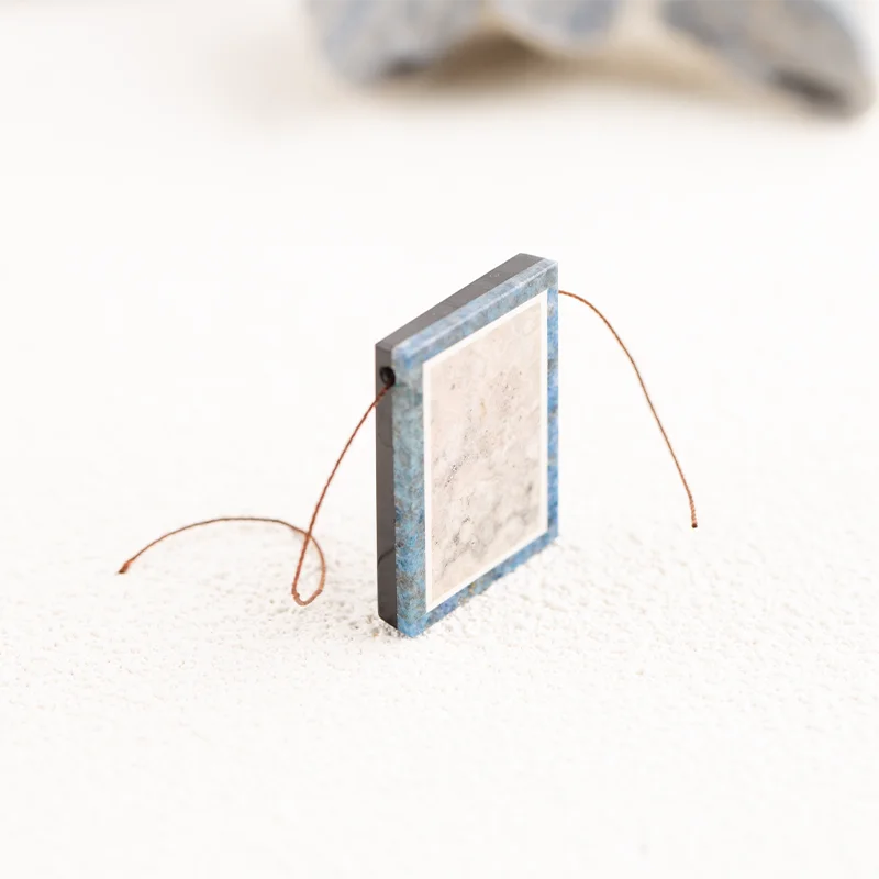 B&F Picture Pendant for Necklace Obsidian Lapis Lazuli Arborization Opal—Handmade Jewelry Charm Gift Accessories 38x28x6mm 15g