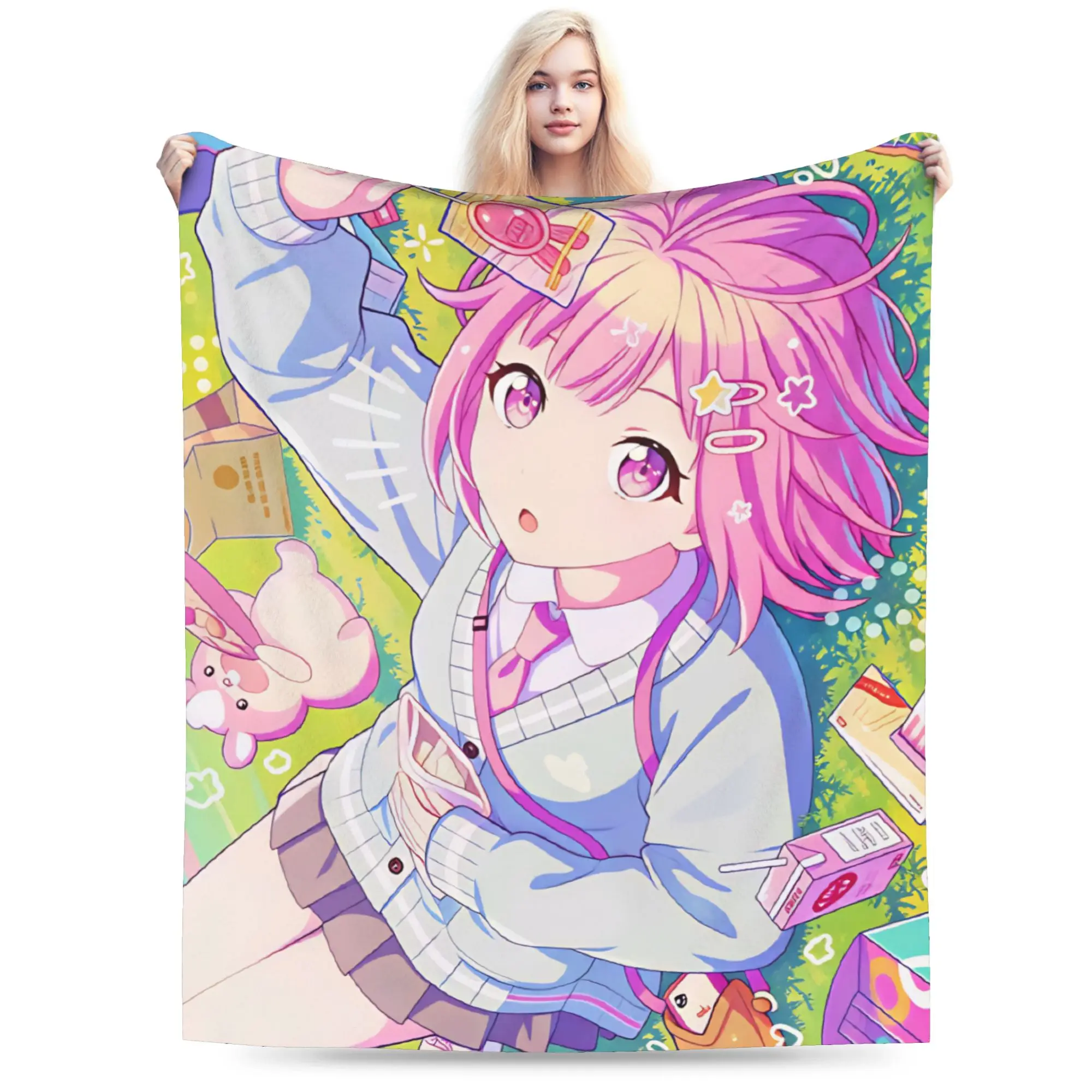 Project Sekais Super Soft Blanket  Children Plush Bedding Throws Graphic Couch Bed Flannel Bedspread Sofa Bed Cover