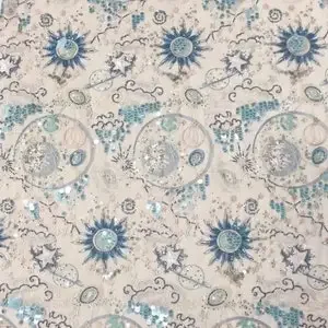 美しいカラフルなスパンコールの太陽刺繍レース生地、スパンコールの花チュール生地、ウェディングドレス、ブライダルドレス用