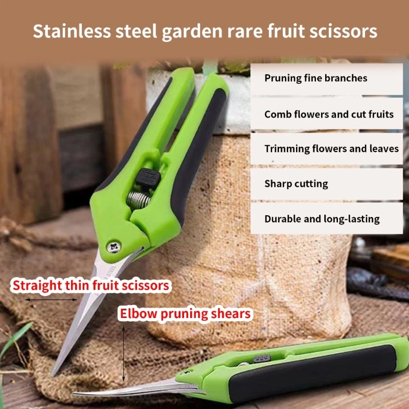 2024 New Garden Pruning Scissors Stainless Shears Easy Plant Trimming Improve Work Efficiency for Home Gardens Scissors