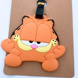 Garfield Fat Cat Travel Accessories Luggage Tag Silica Gel Suitcase ID Address Holder Baggage Boarding Tag Portable Label