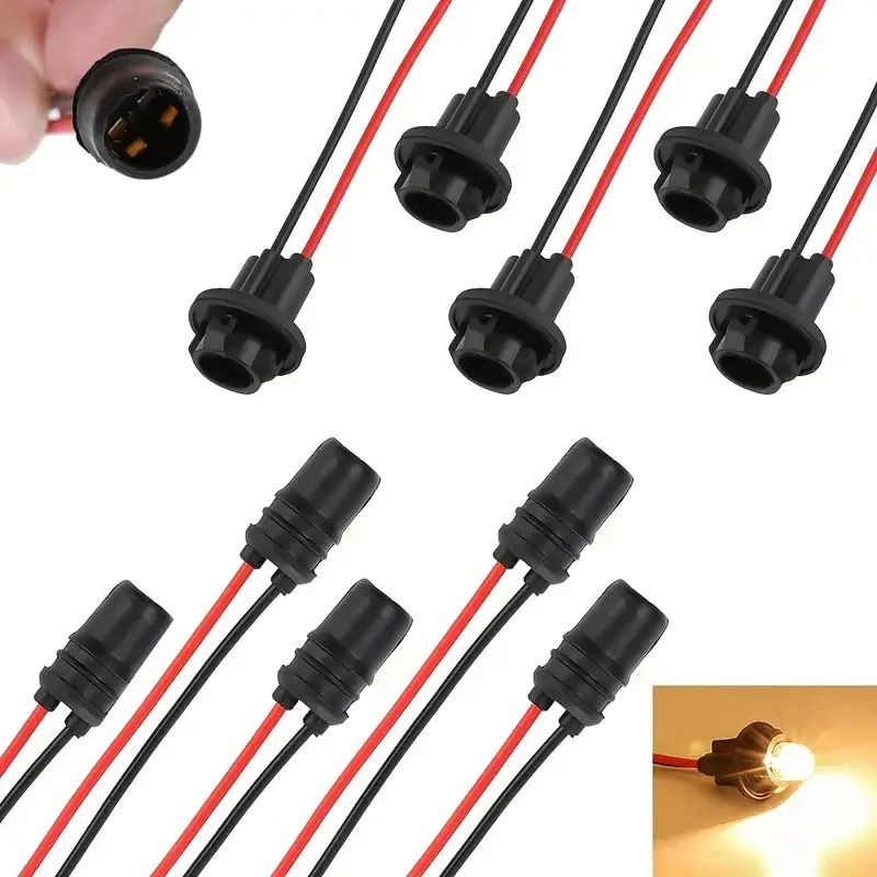 10 PCS W5W T10 T5 Light Bulb Socket Holder Fit For Cars Trucks Boats Soft Rubber Durable Connector Extension Accessories