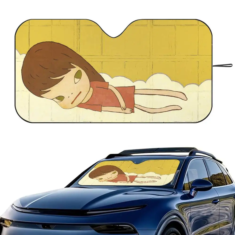 

N-Nara Y-Yoshitomo Car SunShade Windshield Foldable Three-layer Insulation Sunshade By Suction Cup Blocks UV Rays Sun