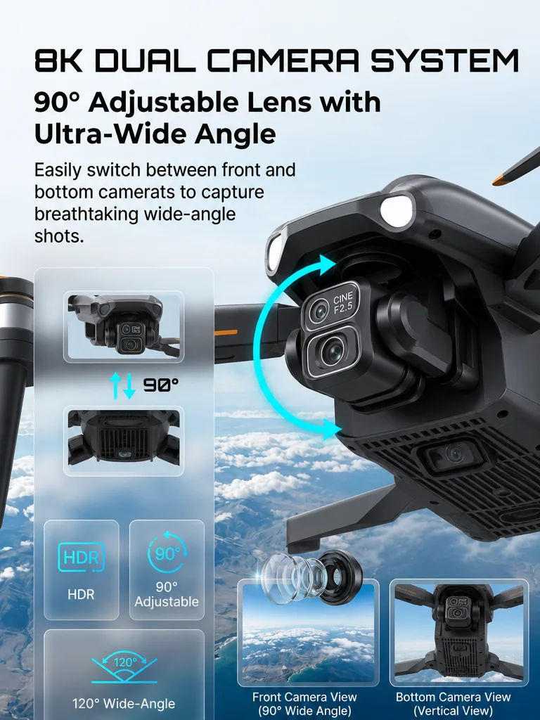 New Z103 GPS 8K DH Dual Drone With Screen Remote Professional UAV Brushless Motor Foldable Obstacle Avoidance Security Drones