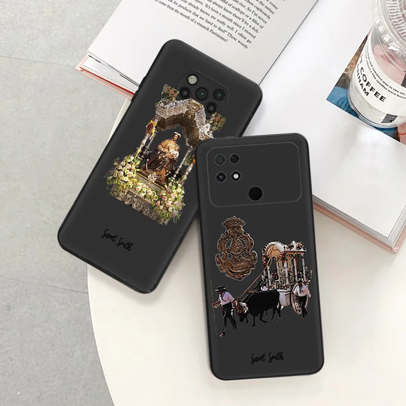 Matte Phone Case for Xiaomi Mi Poco F3 F4 F5 X3 X4 X5 M3 M4 Pro GT M5 C40 C50 C51 M5S Virgin Mary Jesus Church Black Soft Cover