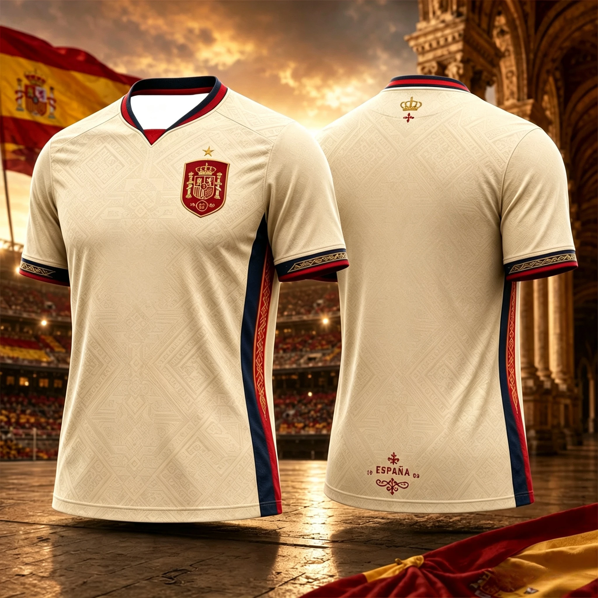 New Hot Spain Football Jersey 3D T-shirts Men's and Women Summer Sports Shirt Breathable Quick Drying Clothing Family Kids Tees