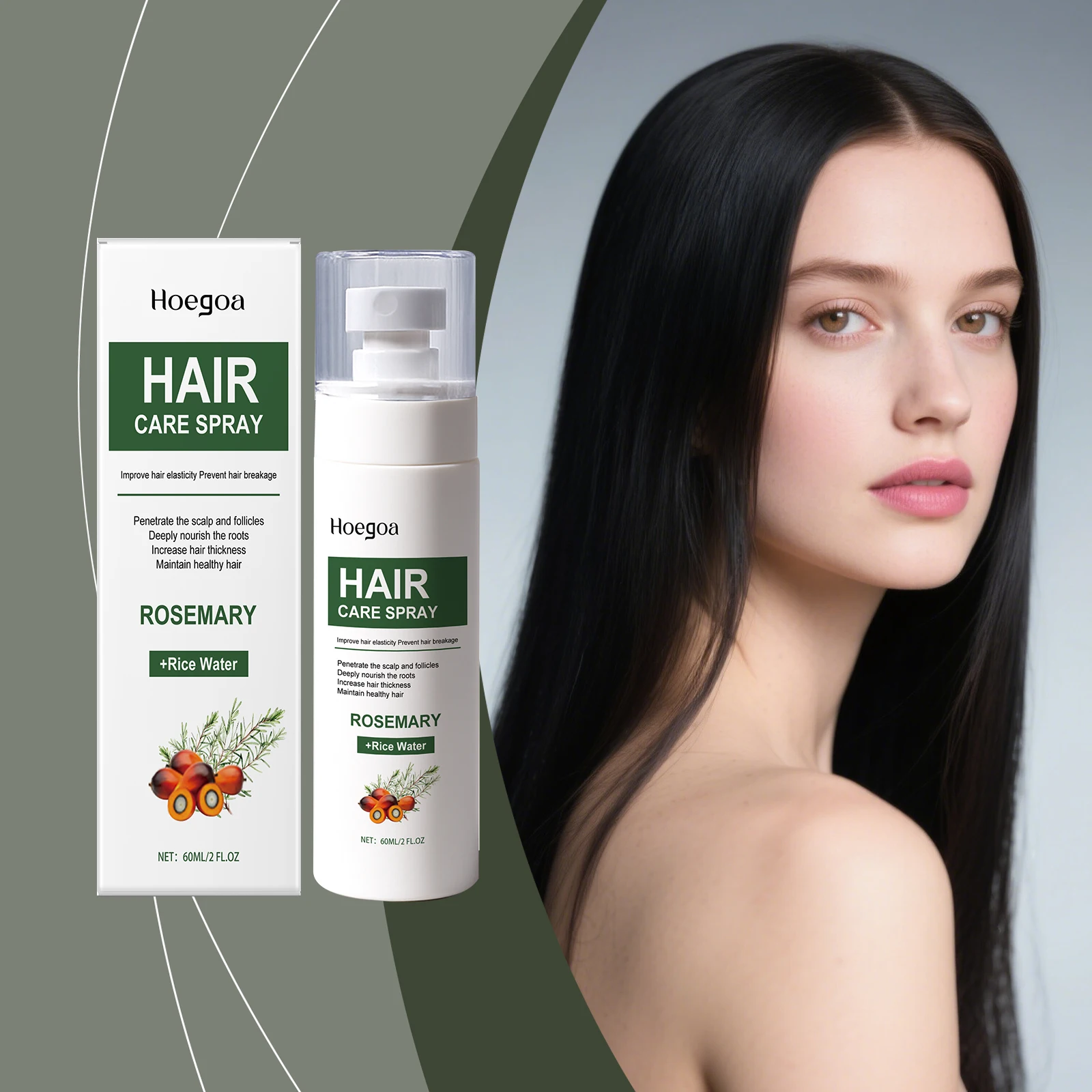 

Rosemary Hair Care Spray Refreshing Volumizing Herbal Softness Boosts Shine Portable Aids Daily Hair Nourishment & Care
