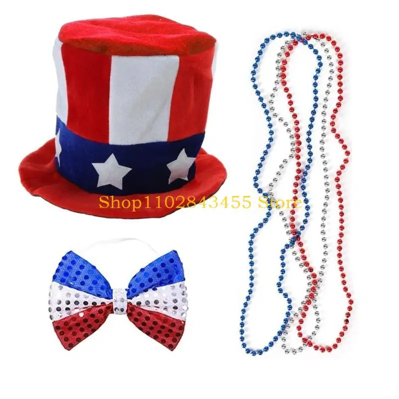 49MC Independance Day Uncle-Sam Costume Set Cosplays Accessory for Gilrs Women