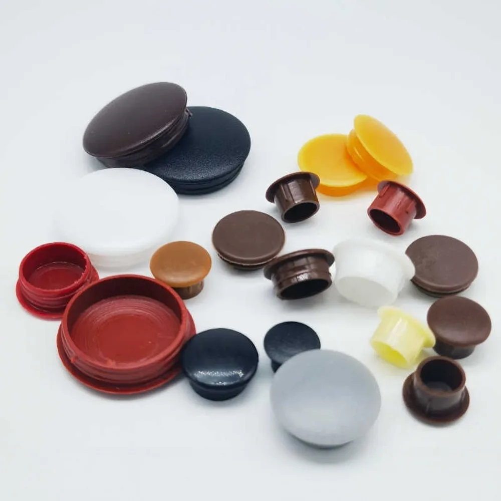Multi Color PE Plastic Snap-in Hole Plug, Round Decorative Hole Cover Dia 20-30mm, Furniture Cabinet Door Sealing Cap