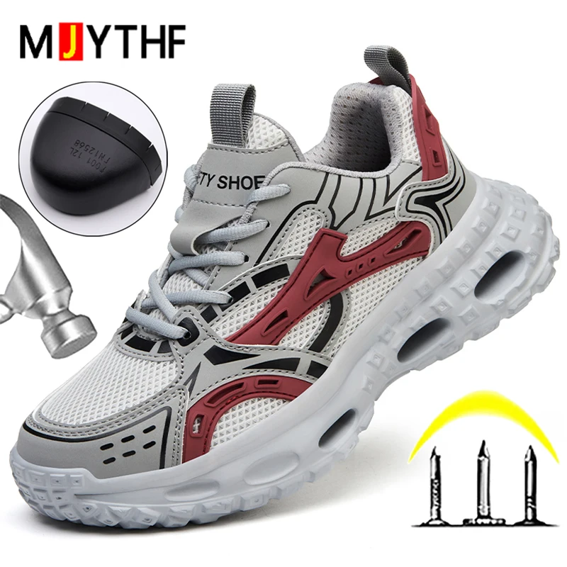 

Breathable Women Safety Shoes New Work Sneakers Steel toe shoes Puncture-Proof Security Work Shoes Protection Boots lightweight