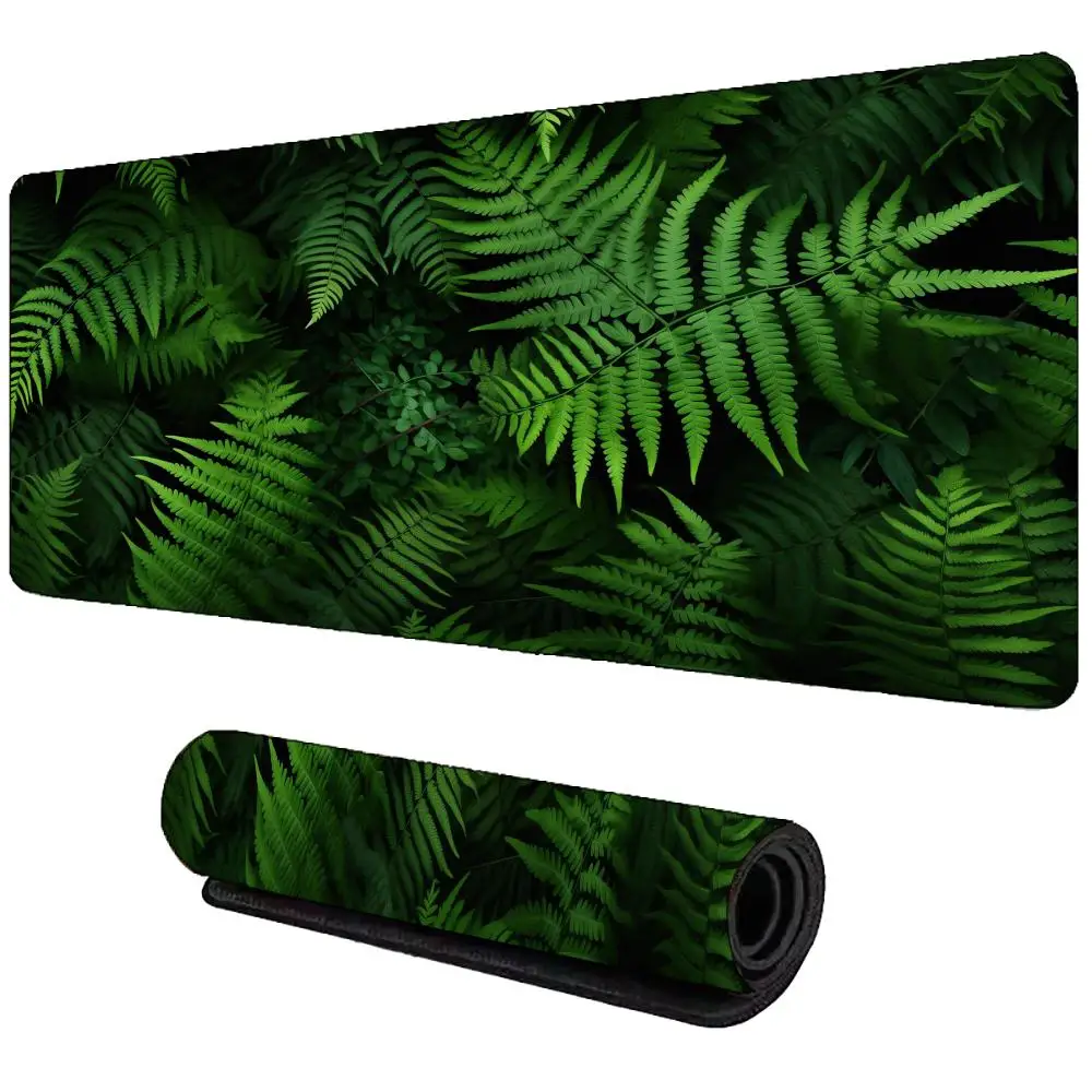 

Коврик для мыши с изображением зеленых тропических растений, аксессуар для геймеров, большой домашний коврик для мыши, коврик для клавиатуры для киберспорта, мягкий коврик, нескользящий коврик для компьютерного стола