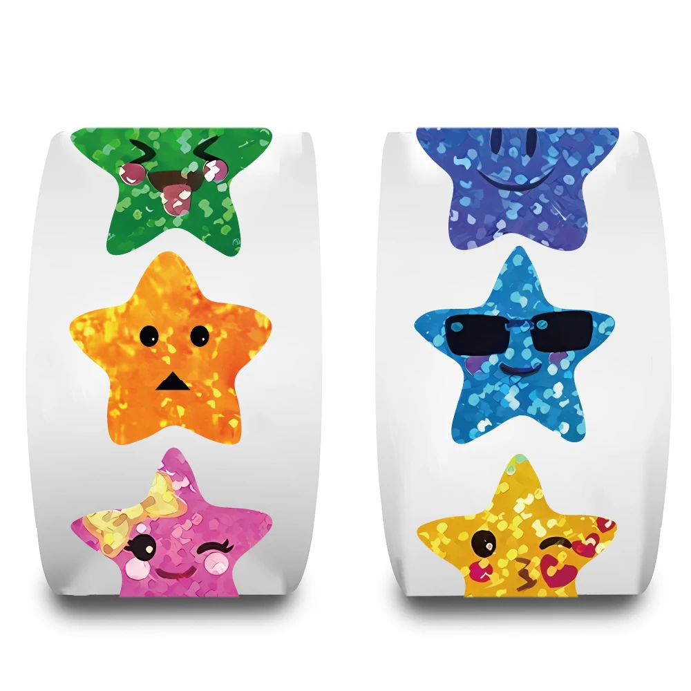 500 pçs estrelas coloridas adesivo nostalgia guitarra à prova dwaterproof água café arte paisagismo mala bicicleta retro decalques adesivos ﻿