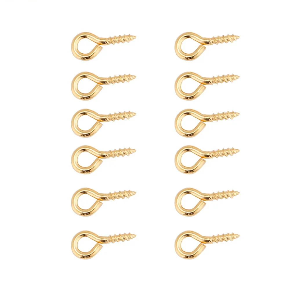 200Pcs Antique Alloy Screw Eye Hooks Different Colors 0.4 * 0.8cm Jewelry Findings Eye Bolts Bracelet Making
