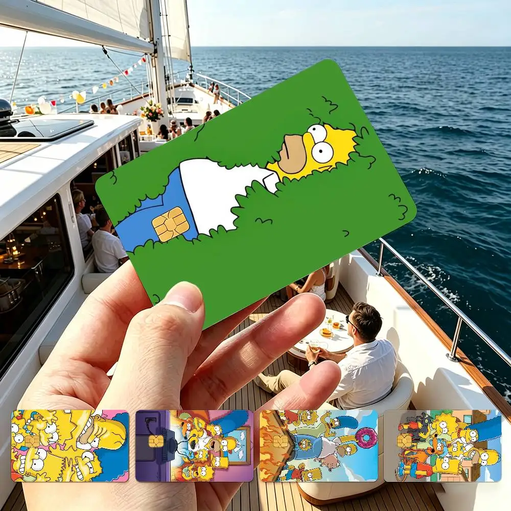 Cartoon The S-Simpsons-S Credit Credit Card HD Stickers Small Chip Waterproof Sticker Game Card Decal Gift