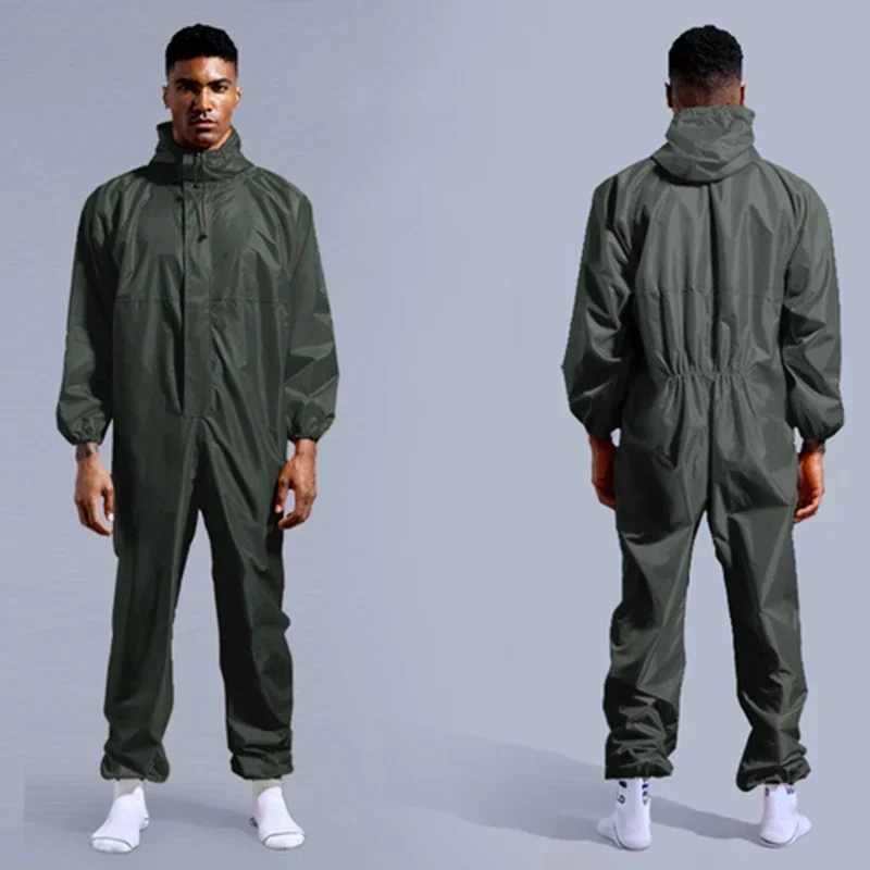 

Conjoined Raincoat Coverall Hat Oil-Resistant Work Safety Cycling Waterproof Motorcycle Raincoat Man Chubasqueros Coat Jacket