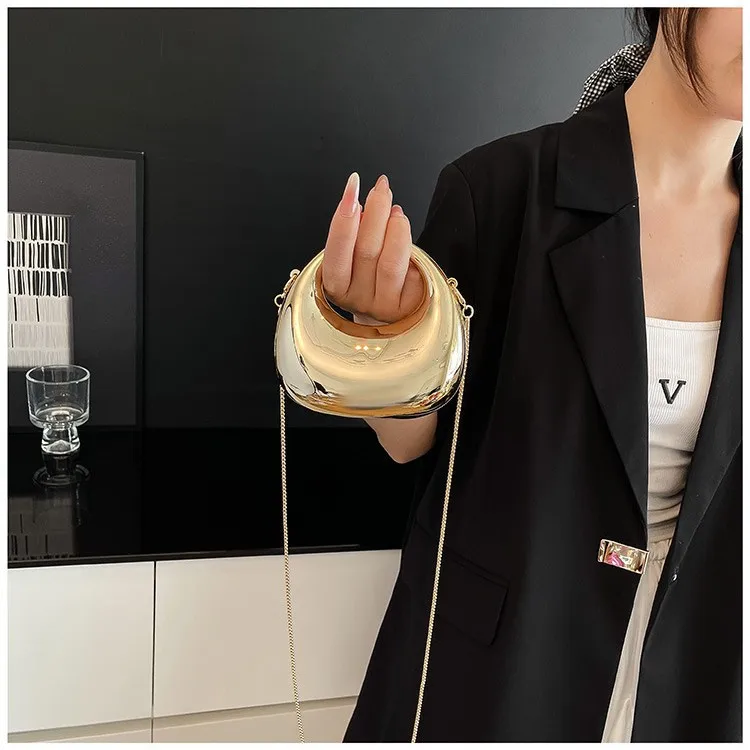 أزياء سلسلة حزام حقيبة صغيرة الهلال القمر الاكريليك أحمر الشفاه عملة المحفظة الاطفال حقيبة كروسبودي حقيبة كتف صغيرة الرافعة للفتيات