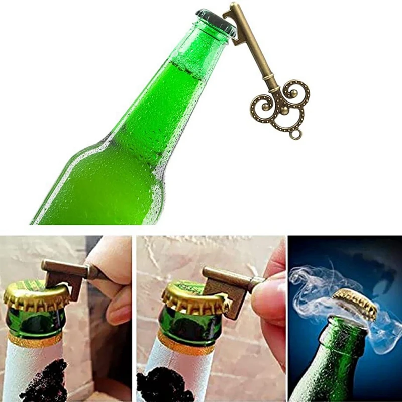 150Pcs Rustic Vintage Skeleton Key Bottle Opener With Tag Cards Sheer Bag For Guests Wedding Party Favors Souvenir Gifts