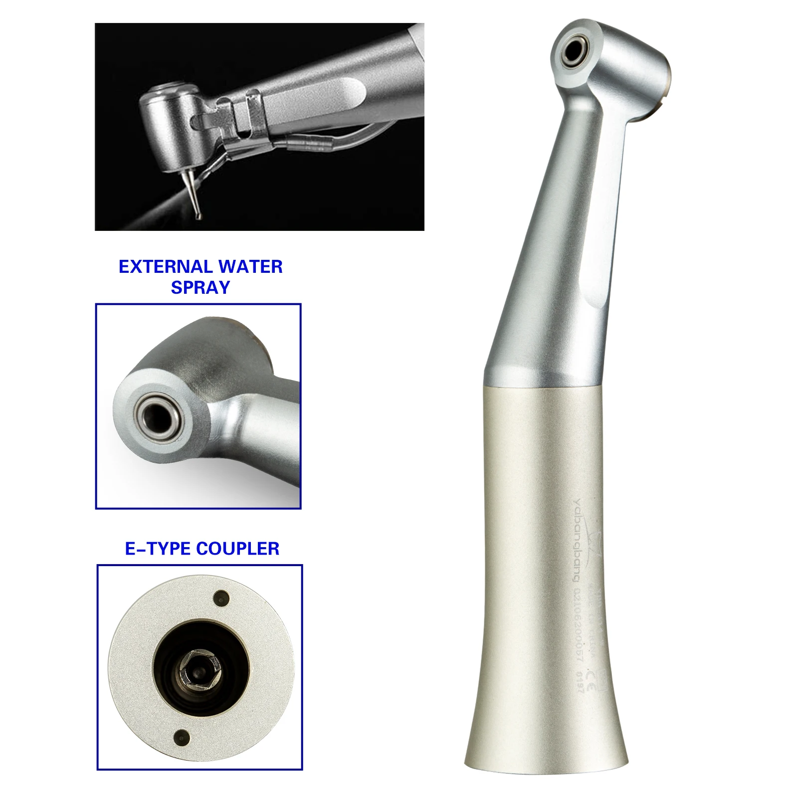 

Dental 1:1 Contra Angle Slow Low Speed Handpiece Push Button External Water Spray NSK E-type Dentistry Tool Dentists Supplies