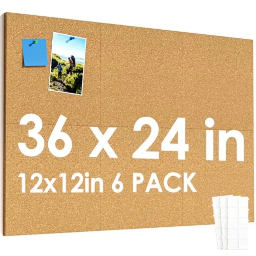 

Большая пробковая доска для стены 3 x 24 дюйма, набор пробковых плиток с кнопками и безопасными съемными клейкими креплениями, пробковые доски для офиса