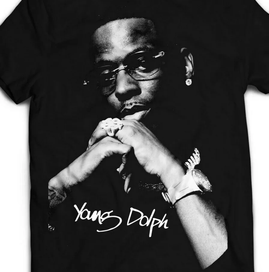 Young Dolph Signed Men T-shirt Black Short Sleeve S-3XL For Fans