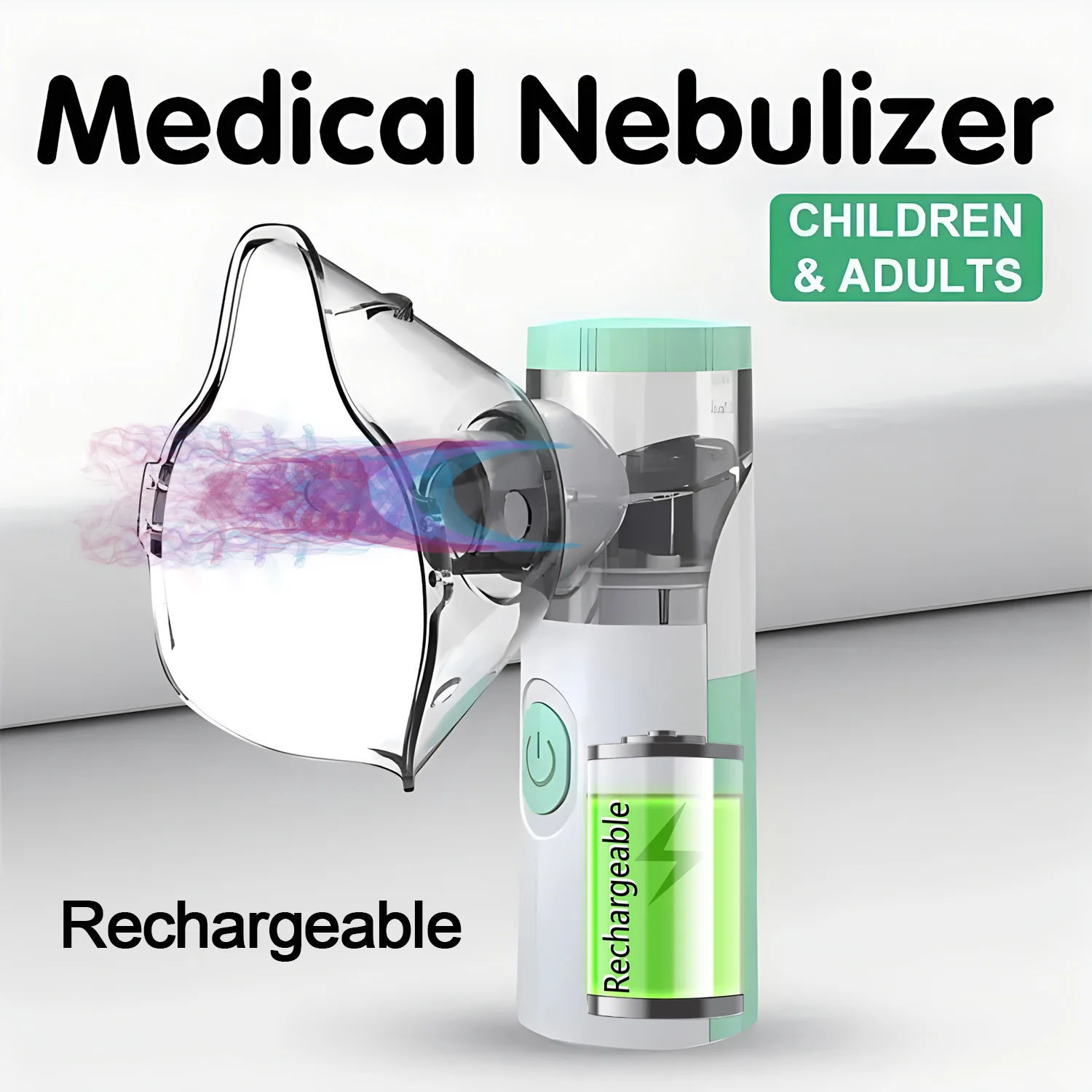 Nebulizador de inhalación Autoclean de mano con carga USB, atomizador de malla, inhalador silencioso, nebulizador para niños y adultos