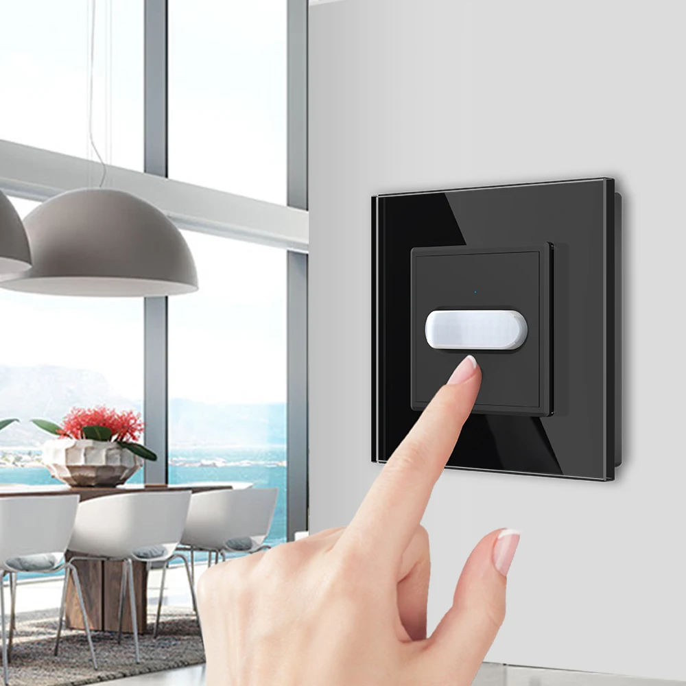 

Выключатель Livolo EU Standard с индукционным/сенсорным управлением, стеклянная панель, настенный выключатель света для дома, инфракрасный датчик темноты