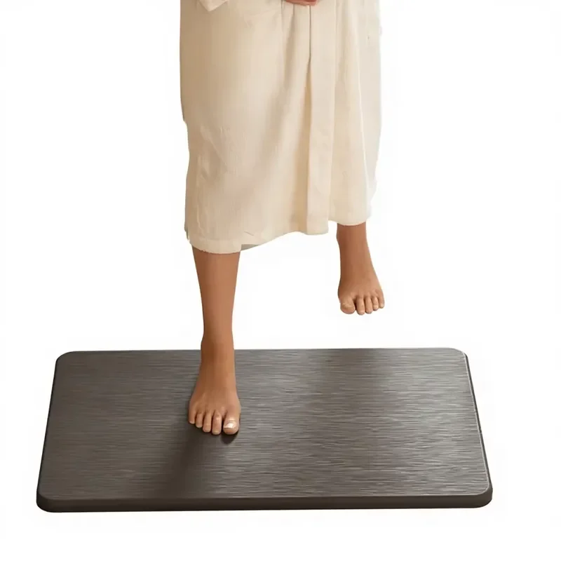 Non Slip Diatom Mud Floor Mat Quick Drying Bathroom Rug Woven Simple Style Toilet Door Mat