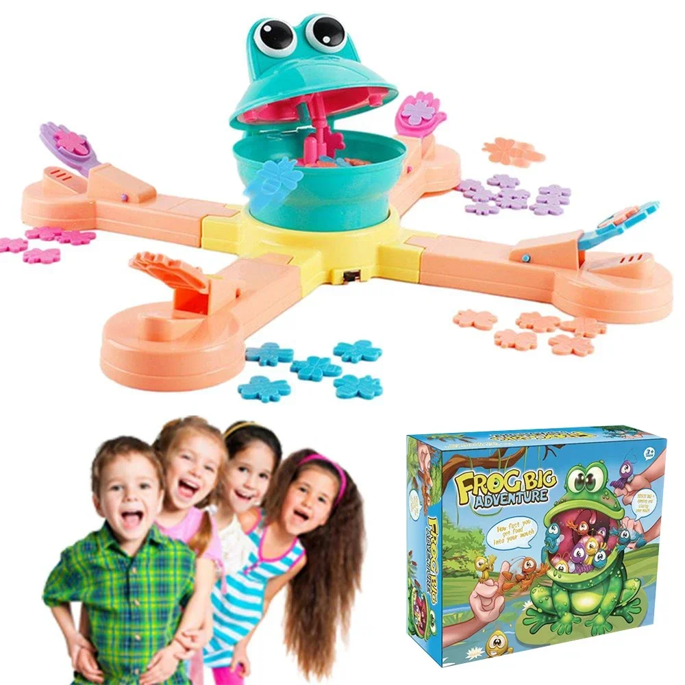 Electric Shooting Frog Eating Insects Leisure Puzzle Parent-child InteractIve Game Projection Electric Table Feed Toy Adventure