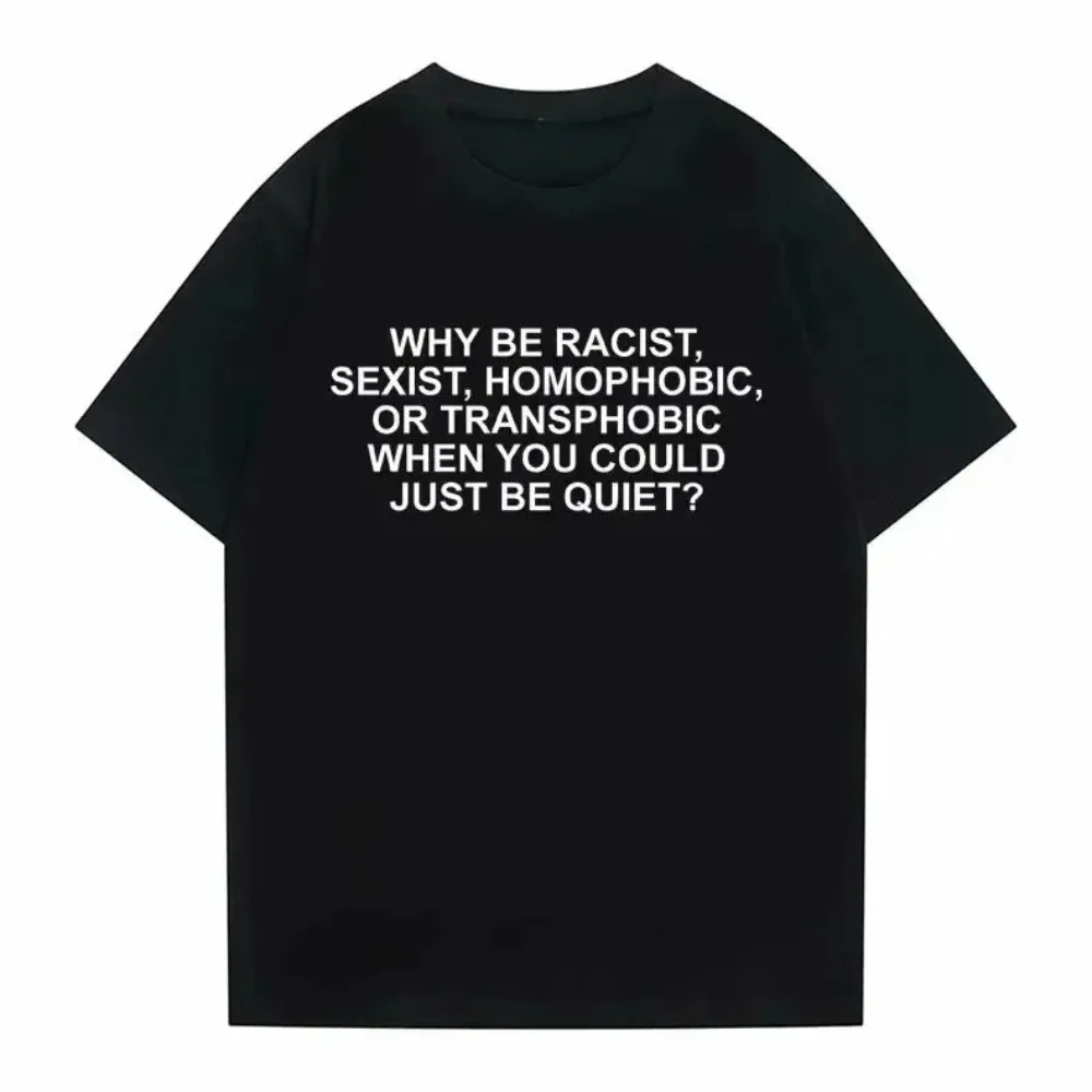 Why Be Racist Frank Women T-shirt Minimalist Ocean Hip Hop Casual Breathable Harajuku Crew Neck Short Sleeve Women Aesthetic Tee