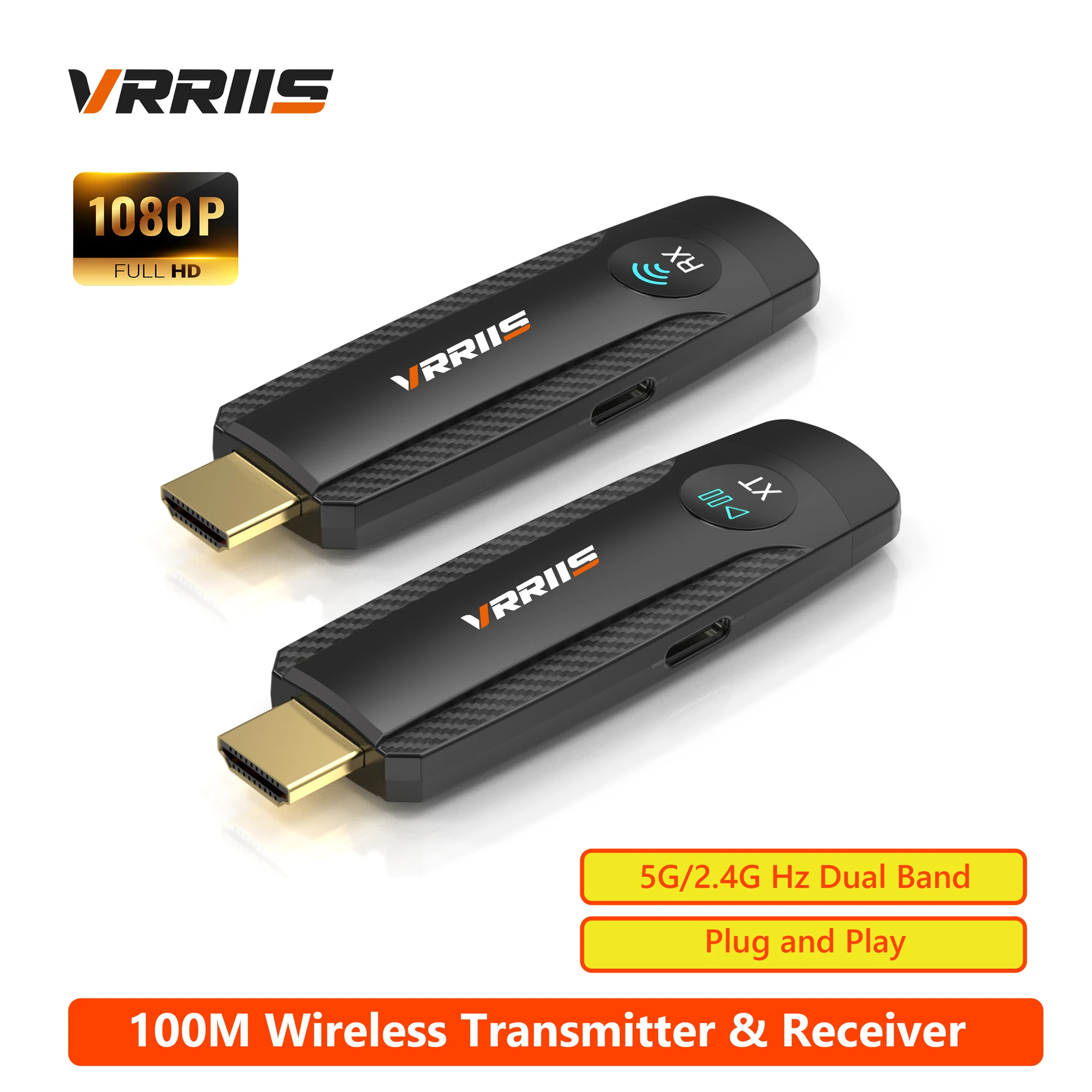 

VRriis 1080P 100M 5G/2,4G ГГц беспроводной HDMI видеоприемник передатчик удлинитель комплект для камеры ноутбука ПК к ТВ монитор проектор