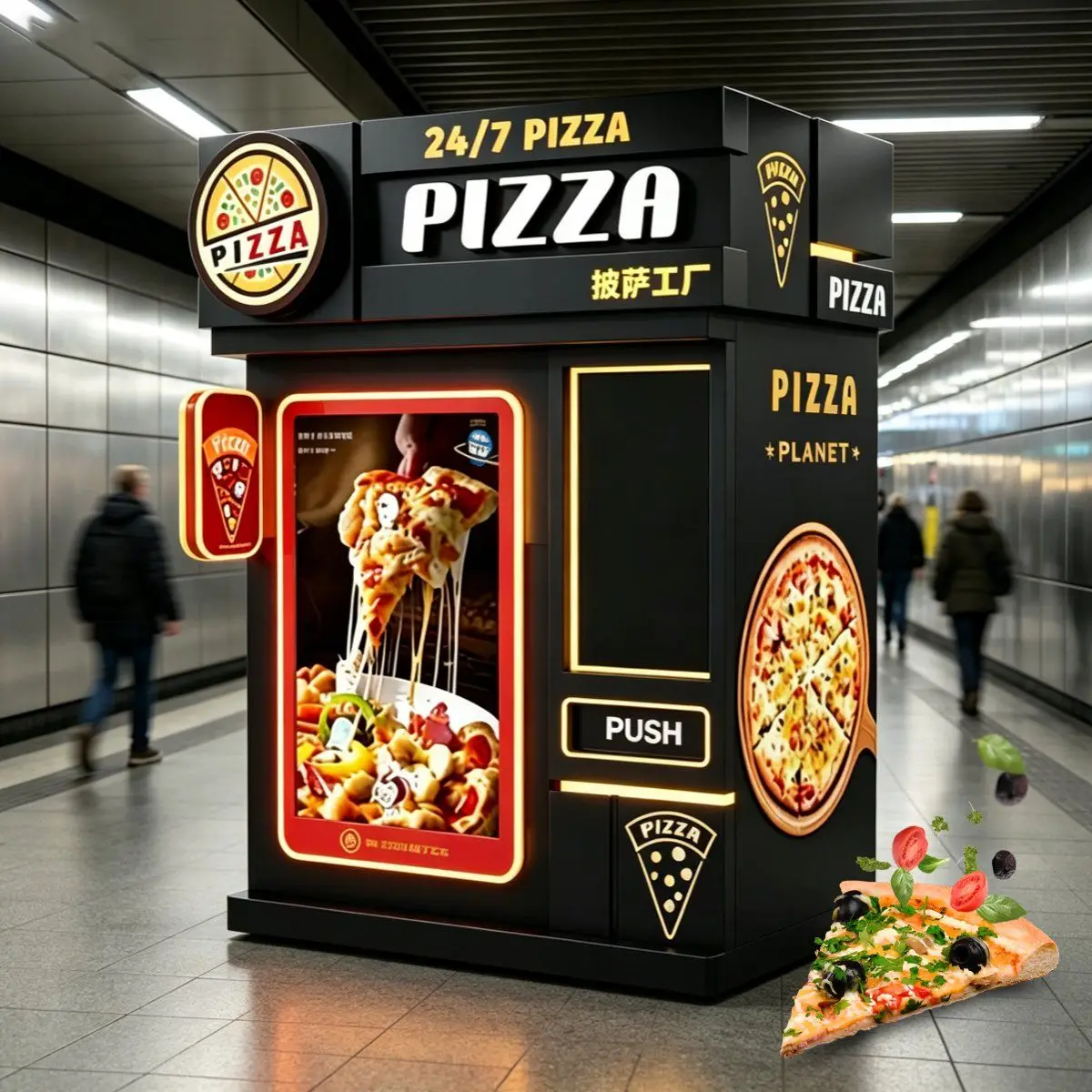 Smart Elevator Self Service Fast Food Snack and Drink Cooking Dispenser Pizza Vending Machine with Card Reader