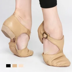 Chaussures en cuir véritable de Wimen pour enfants et adultes, sandales de danse jazz pour femmes, noir, beige, rose, professeur, professionnel, Chine