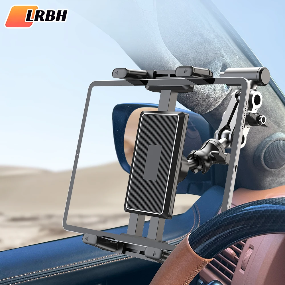 Supporto per telefono da montare sul montante A dell'auto, supporto universale per veicoli fuoristrada, camion, corrimano, braccioli e maniglie, adatto a tutti i telefoni e tablet da 4,7 a 12,9