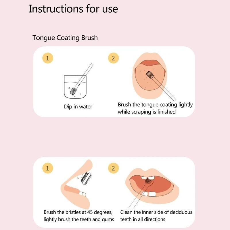 J15U فرشاة أسنان الطفل مزدوجة الوجهين لينة سيليكون نفضي الأسنان طلاء اللسان الأنظف طفل العناية بالفم تنظيف