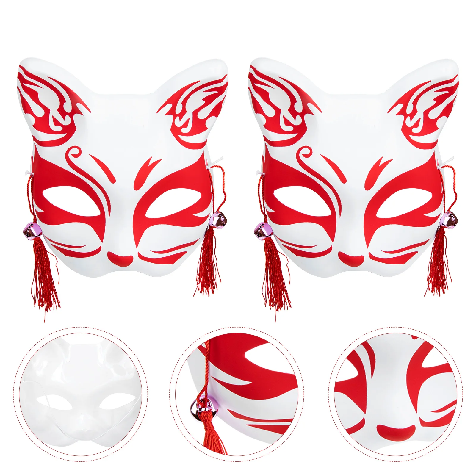 2 Pcs Mask Fox Portable Half Reusable Foxes Decorative Animal Japanese-style Festival Party Child