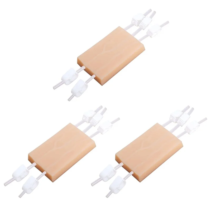 3X IV نموذج وسادة التدريب على الحقن، وسادة ممارسة حقن الجلد المقلدة البشرية من السيليكون للممرضة، ممارسة الطلاب