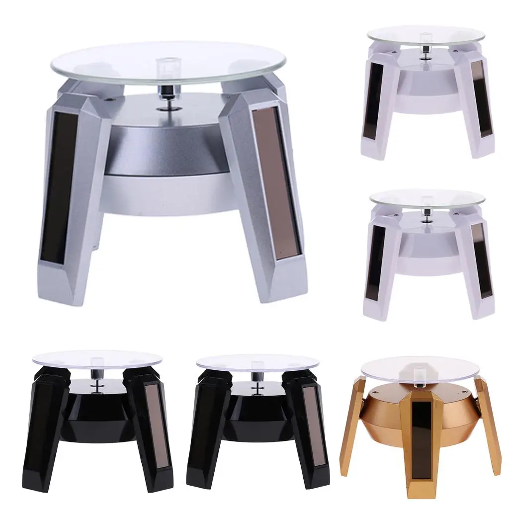 Solar Powered 360° Display Stand Rotating Turntable for Jewelry Phone Watch