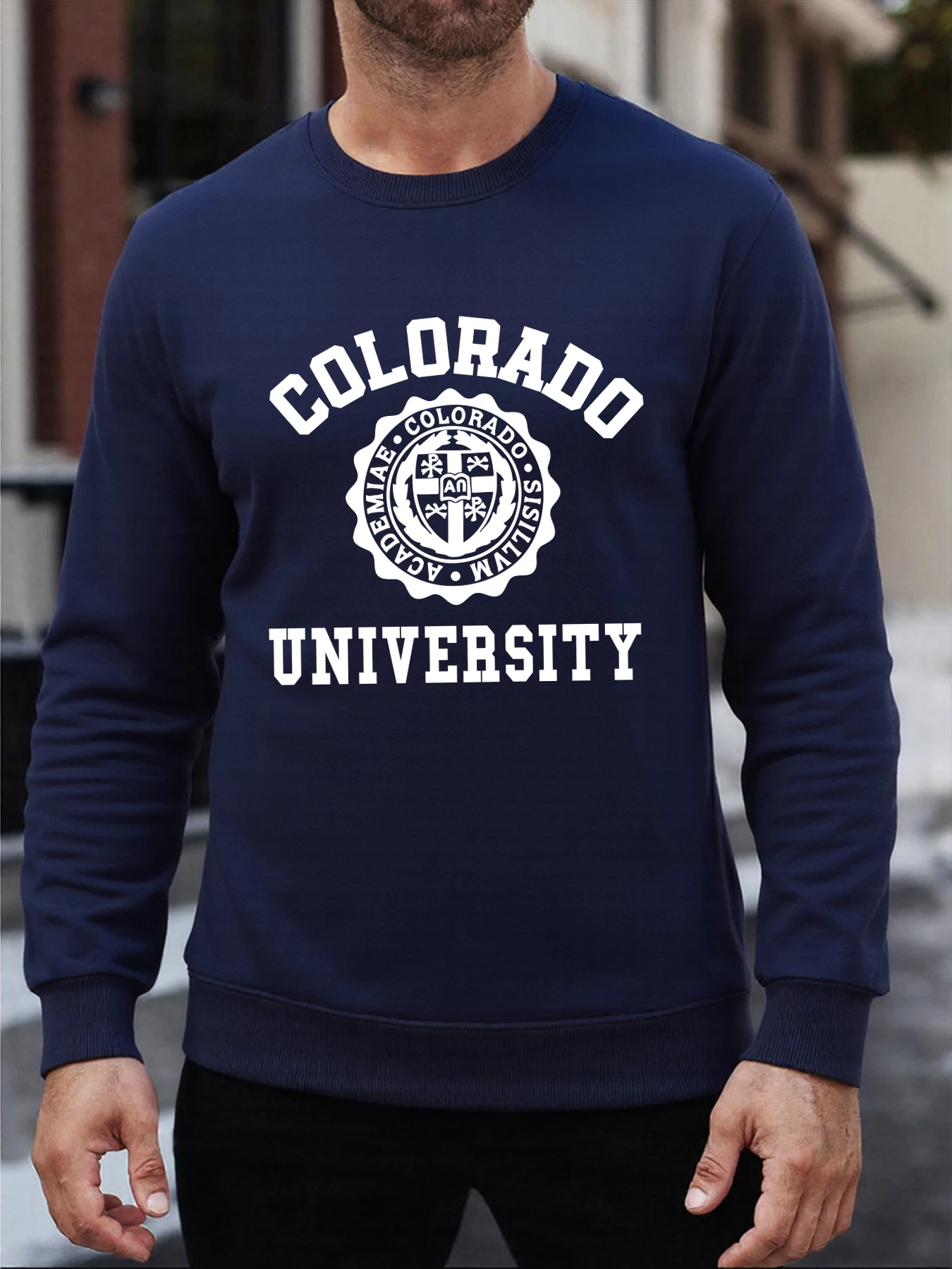 Colorado University Prints Sweatshirt Herren Street Crewneck Pullover Fleece All-Match Sportswear Hipster Herbst Mode Top