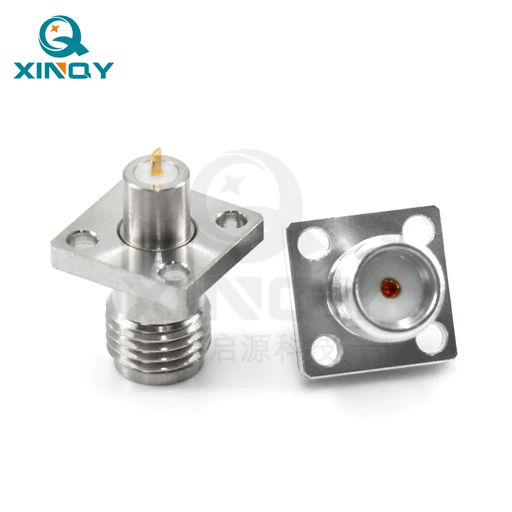 SMA Millimeter Wave RF Coaxial Connector 27G Metal Through-wall Female Head Four Hole Flange Fixed Joint