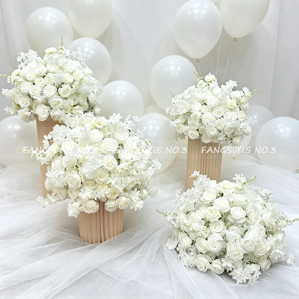 70CM Artificial Hydrangea Rose Flower Ball Wedding Road Guide Flower Table Placement Silk Flower Showcase Exhibition Hall Layout