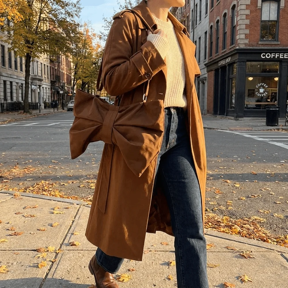 

Elegant Pleated Bow Crossbody Bags Polka Dots Stylish Large Capacity Bowknot Tote Spacious Fashion Zipper Handbag Commuting